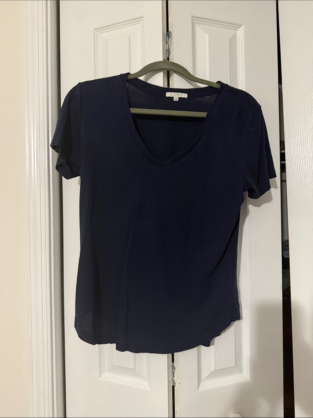 Z Supply Navy V-Neck Short Sleeve Tee - Classic Solid